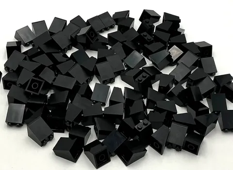 Lego 100 New Black Slope 65 2 x 2 x 2 with Bottom Tube Sloped Parts