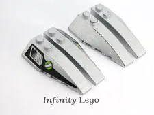 LEGO Metallic Silver Wedge 2x6 1 with Air Vent and '1' Sticker Night Racer 8647