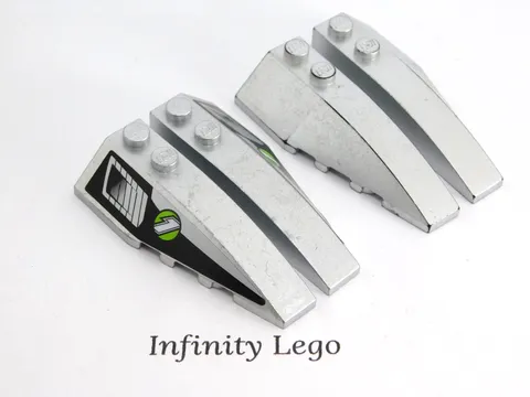 LEGO Metallic Silver Wedge 2x6 1 with Air Vent and '1' Sticker Night Racer 8647