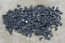LEGO Plate, Modified 1 x 2 with Pin Hole Dk Bluish Gray no. 11458 (Qty 50) *NEW*