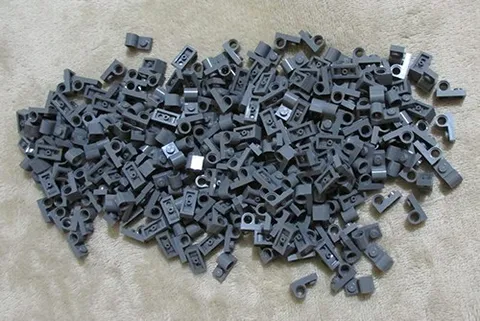 LEGO Plate, Modified 1 x 2 with Pin Hole Dk Bluish Gray no. 11458 (Qty 50) *NEW*