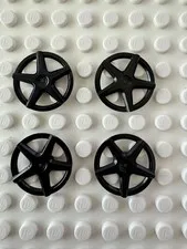 LEGO Wheel Cover 5 Spoke 72210a - (for Wheel 72206pb01) Black Qty 4