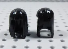 LEGO Lot of 2 Female Girl Long Straight Black Hair w/ Bangs Minifig BQ