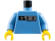 LEGO Medium Blue Torso Gravity Games with Silver and Black Bird Logo inv.628