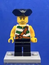 Pirate Green/White Stripes pi106 - LEGO Pirates Used Minifigure