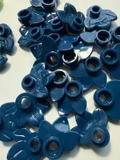 LEGO-NEW-#32607- DARK BLUE-ROUND PLANT PLATE  1 X 1 W/ 3 LEAVES -20 PIECES