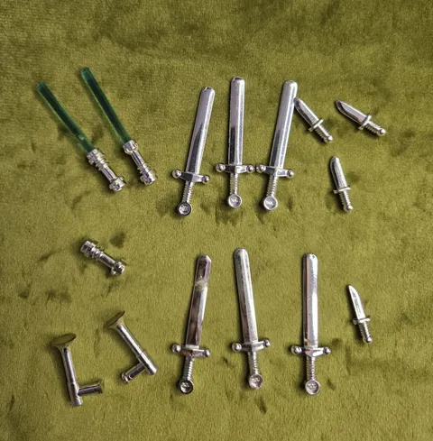 Lego Chrome Swords Daggers Lightsabers Authentic Vintage