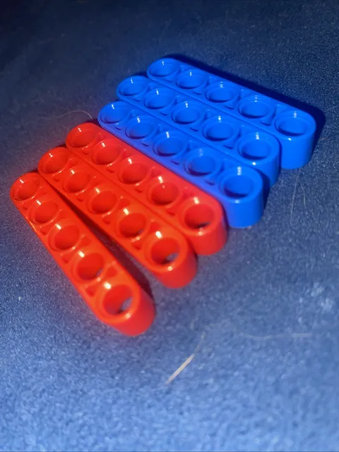 6 LEGO vex TECHNIC Red Blue beam 1x5