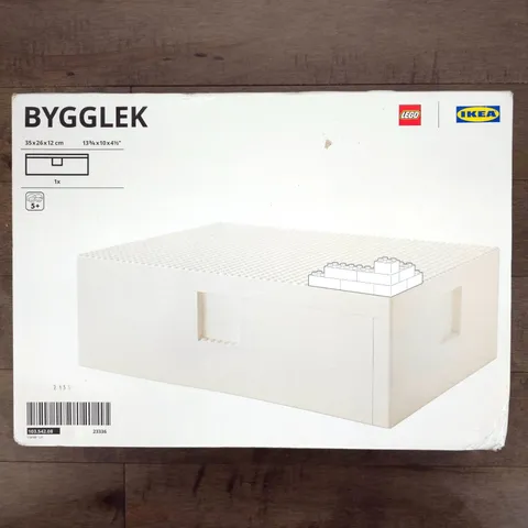 New Sealed LEGO & IKEA BYGGLEK Storage Box With Lego-Compatible Lid 35x26x12