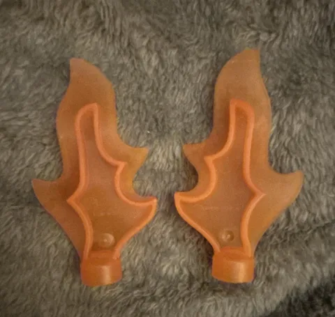 LEGO Orange Translucent Flame Blade Pieces Lot of 2 Design ID 6126 6108250