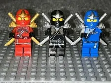 LEGO Ninjago Minifigures Cole, Jay & Kai ZX Very Good Condition