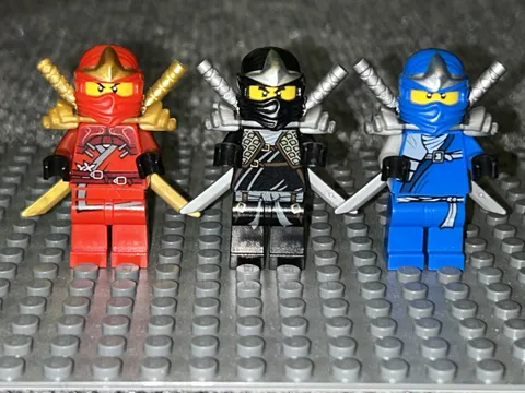 LEGO Ninjago Minifigures Cole, Jay & Kai ZX Very Good Condition