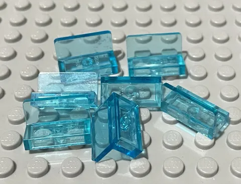 LEGO Trans Light Blue Panel 1x2x1 with Rounded  Corners   Lot of 7