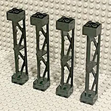 LEGO 58827 Support Girder Black  2X2X10 - 3 Posts 2 Sections Lot Of 4