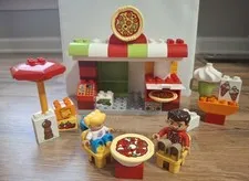 LEGO DUPLO Town Pizzeria #10834 Pizza Restaurant Oven Umbrella Table -incomplete