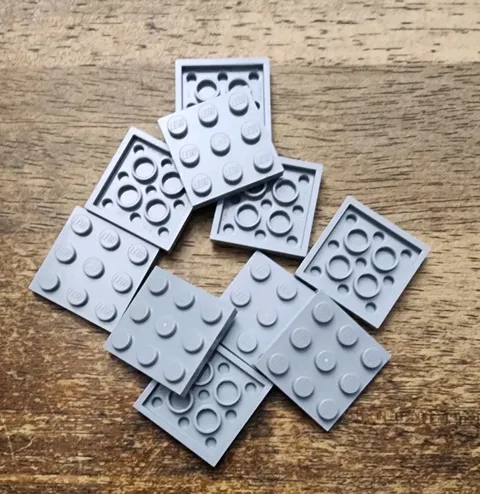 LEGO Light Bluish Gray Plate 3 X 3 QTY 10. Part No. 11212.