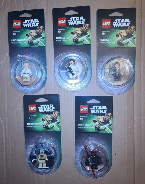 Star Wars LEGO Figure Magnet Lot Of 5, From 2013 New, Sealed