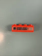 Lego x1 Red 1x4 Brick, Embossed Chrome grill 3010pb035e