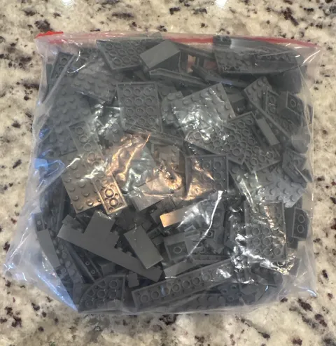 LEGO Dark Gray 1 Pound Bulk Lot Bricks Plates Pieces Parts Plastic Clean One LBs