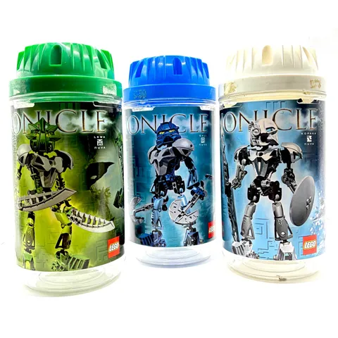 LEGO Bionicle Toa Nuva Gali Kopaka Lewa Lot of 3 Canisters Only [No Pieces]