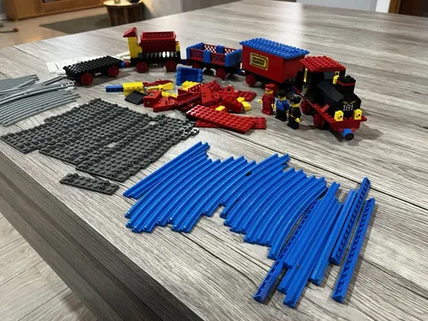 Vintage LEGO 181 Train Set 4.5V Steam Engine International Transport (descrip)