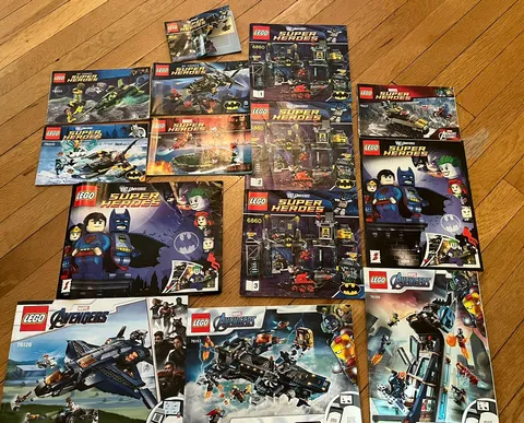 Lot Of LEGO Marvel, DC & Avengers Super Heroes Instruction Manuals 76126 76166