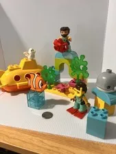 LEGO Duplo 10910 Adventure Yellow Submarine Building Kit Scuba Diver Figures Lot