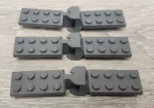 Lego 3639 & 3640 Dark Bluish Gray Hinge Plate 2 x 4 With Joint Lot Of 6 Pieces