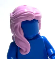 Lego - Minifigure Hair - Pink, Female, Wavy, Long, Over Shoulder, Curls