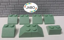 (R10/4/14) LEGO 8x 3039 Roof Tile Sloping Tile 2x2 Sand Green 45°