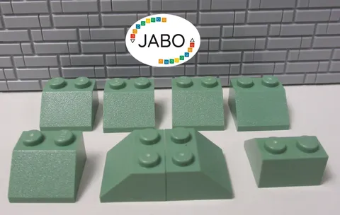 (R10/4/14) LEGO 8x 3039 Roof Tile Sloping Tile 2x2 Sand Green 45°