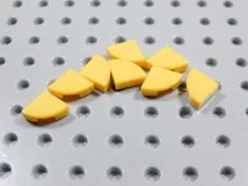 LEGO Lot of 8 Bright Yellow Orange 1x1 Smooth Round Corner Tiles Plates BK