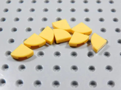 LEGO Lot of 8 Bright Yellow Orange 1x1 Smooth Round Corner Tiles Plates BK