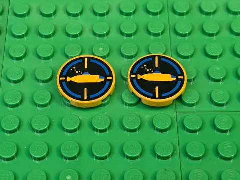 LEGO Tiles Round 2x2 Submarine- 2ct - 1995-1996