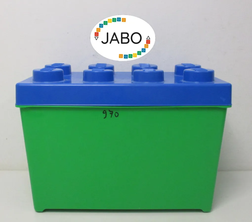 (R4/5) LEGO Storage Box Storage Box Green with Lid Blue