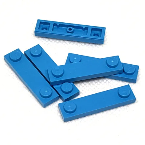 LEGO Parts - Dark Azure Plate 1 x 4 with 2 Studs with Groove - No 41740 - QTY 6