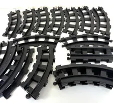 Vintage Lego Duplo Black Train Track Lot Curved & Straight 4562 & 4563