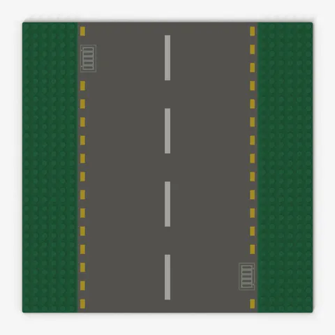 LEGO ® Baseplate, Road: 44336pb01 - Green - Used