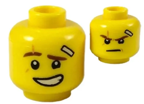 Lego 71818 New NINJAGO KAI Minifig HEAD Yellow Bandage Scar Grin/Determined D160