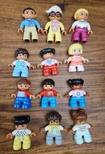 Lego Duplo Family Figures Lot of 12 People Grandma Dad Mom 9 Different Kids