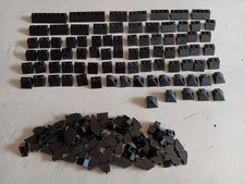LEGO BULK LOT OF 160 BLACK 45° ROOF SLOPES BRICKS 2X1 2X2 2X3 2X4 2X8