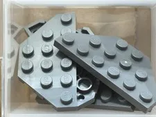 LEGO Parts - Dark Bluish Gray Wedge, Plate 3 x 6 Cut Corners - No 2419 - QTY 5