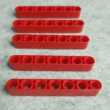 LEGO 32524 Technic Liftarm Thick 1 x 7 Red x5 Genuine