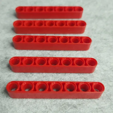 LEGO 32524 Technic Liftarm Thick 1 x 7 Red x5 Genuine