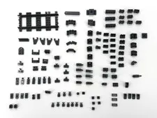 LEGO Dark Gray Replacement Parts 120+ Pieces Straight Railway Track + More