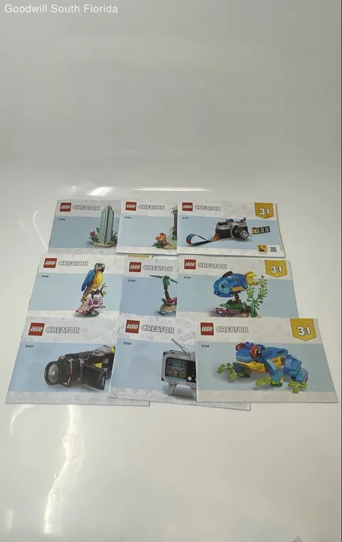 Lot Of 9 Pcs Assorted Mixed Lego Creator 3-In-1 Instruction Manuals Booklets