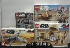 Lego Star Wars Lot Of 4 Obi Wan's Hut, Resistance X-Wing, T-16 Skyhooper etc.