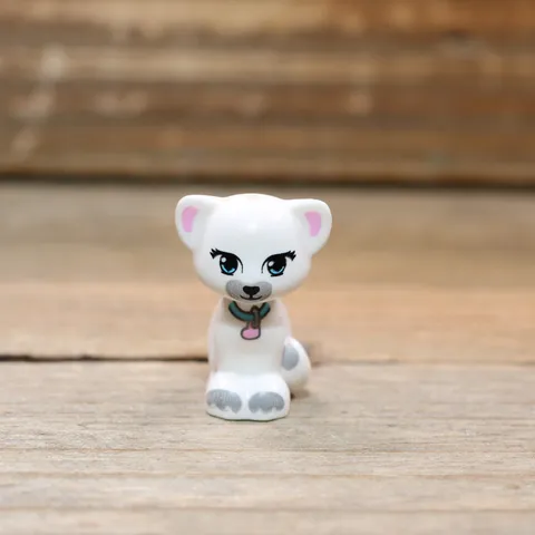LEGO Friends White Cat Minifigure Animal Gray Patches and Paws 11602pb02