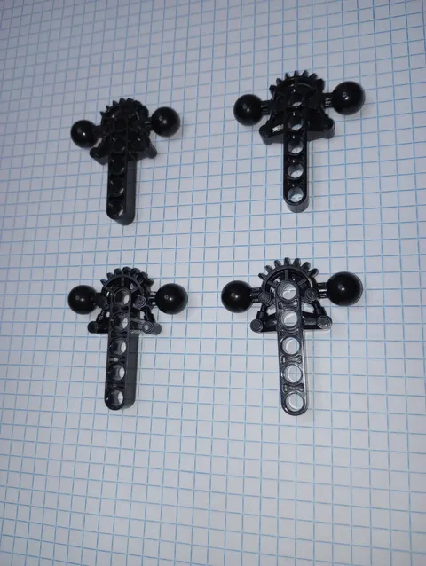 4 Bionicle  Black Lower Torso 47306 Genuine Lego part hips 7 tooth half gear IRL