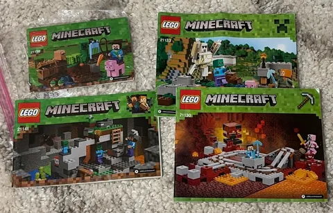 LEGO Minecraft  Instruction Manual LOT BookletS 21138 21123 21141 21130